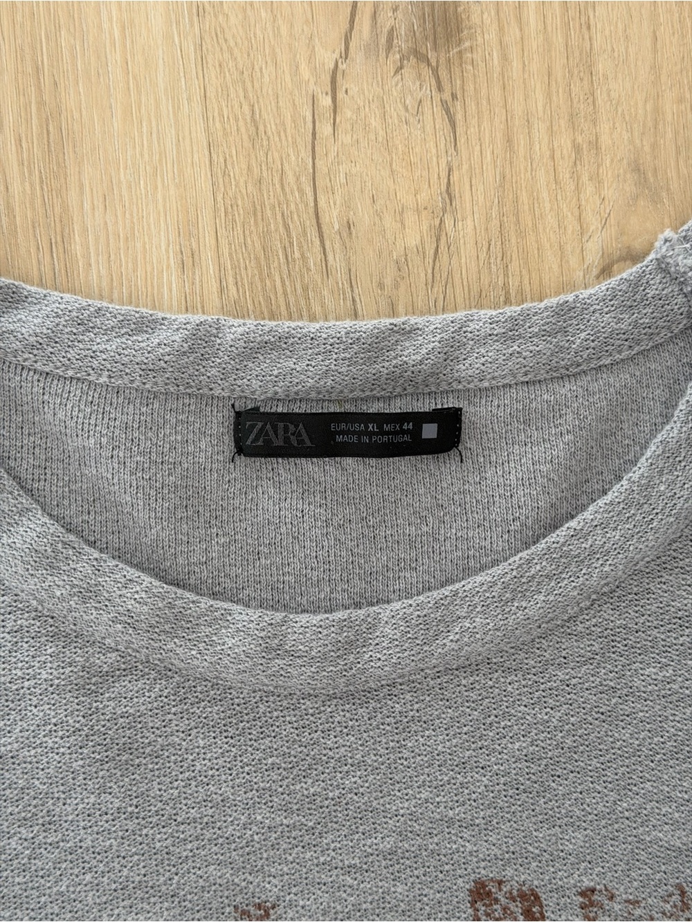 Zara Men's Raw Hem Grey Boxing T-Shirt, Size XL - Picture 3 of 4